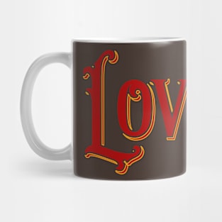 Love Victorian Typography Mug